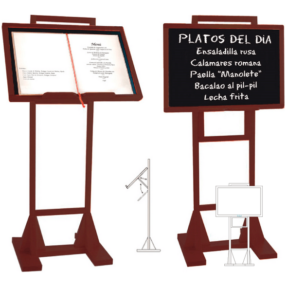 Caballete de madera y pizarra